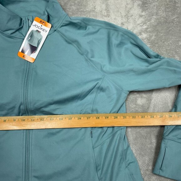 Jockey Womens XXL Zip-Up Jacket Light Blue Polyester/Spandex Blend NWT 6539 - Picture 6 of 7